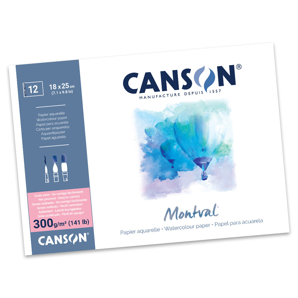 Canson MONTVAL Watercolour pad 18x25cm 300g/m2 12 sheets