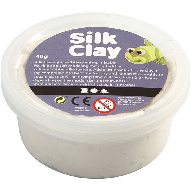 Silk Clay gaisā cietējošā masa 40g balta