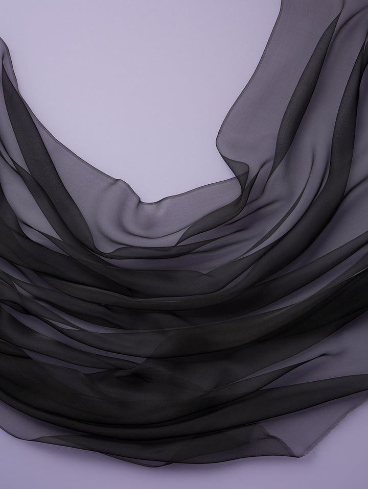 Zīds metros Chiffon 3.5 138cm, melns