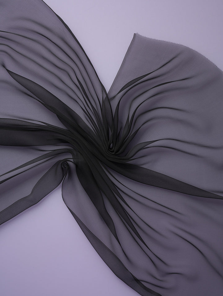 Zīds metros Chiffon 3.5 138cm, melns