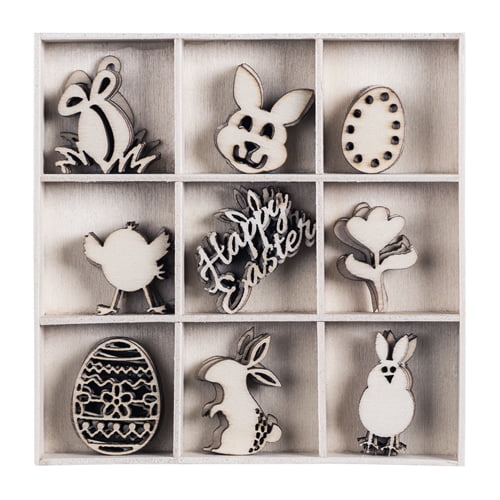 Wooden ornament set "Easter" 45 pcs.