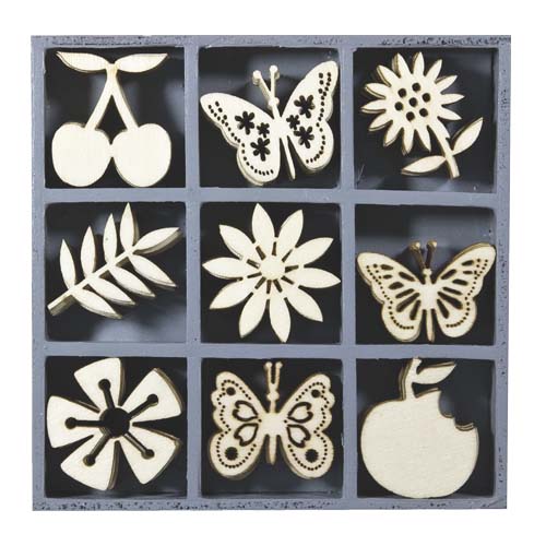 Wooden ornament set "Fruits" 45 pcs.