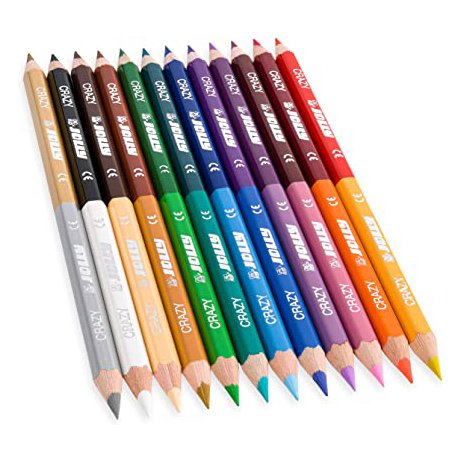 Jolly CRAZY Colored pencils set, 12 pencils 24 colors