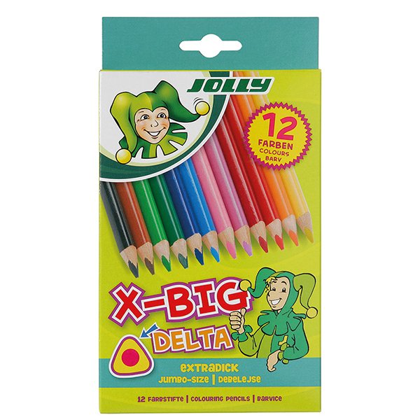 JOLLY X-BIG Delta Krāsu zīmuļi, 12 krāsas