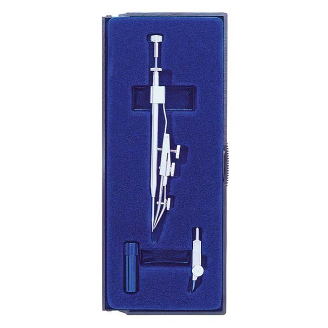 Compass with spring ring with ruling pen and lead head 100mm, range from 1-20mm Ø