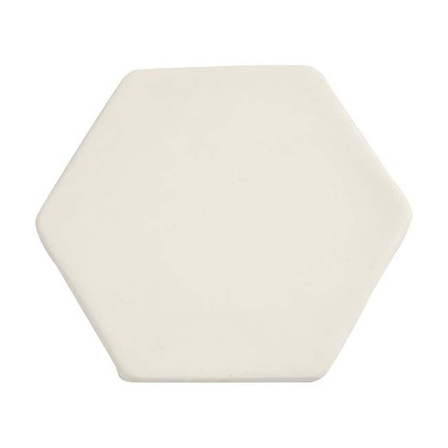 Apgleznojama flīze seštūris Ø 13cm 7mm balta