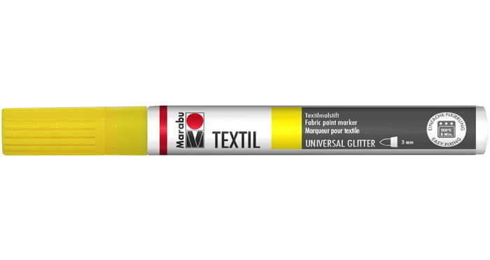 Marķieris tekstilam Glitter 3mm 519 yellow