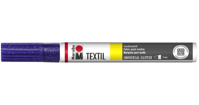 Marķieris tekstilam Glitter 3mm 519 yellow