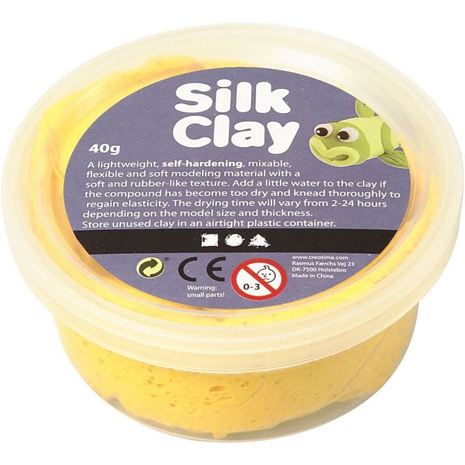 Silk Clay gaisā cietējošā masa 40g balta