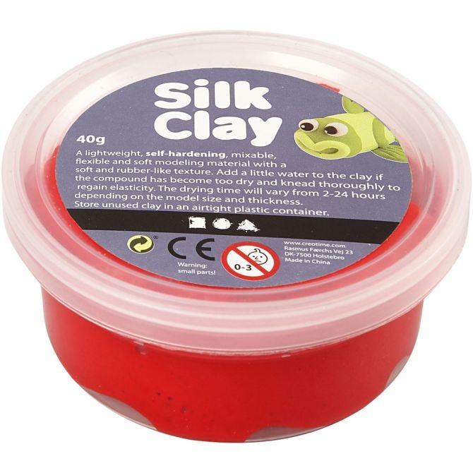 Silk Clay gaisā cietējošā masa 40g balta