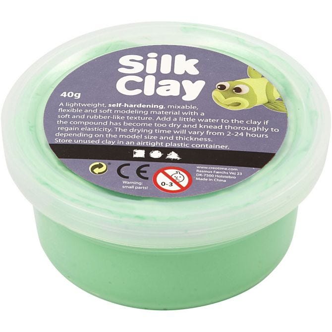 Silk Clay gaisā cietējošā masa 40g balta