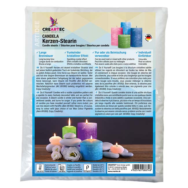 Creartec stearin for candle casting 1 kg, white