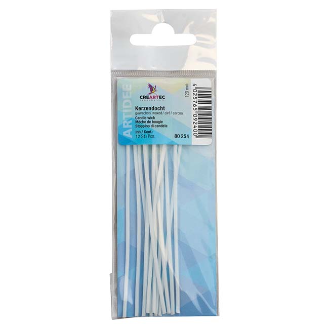 Creartec waxed candle wicks 120 mm, 12 pieces