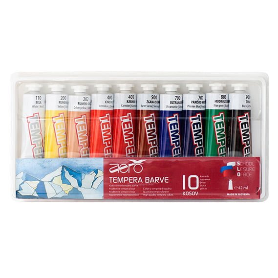 AERO Tempera, gouache colour set 10x42ml