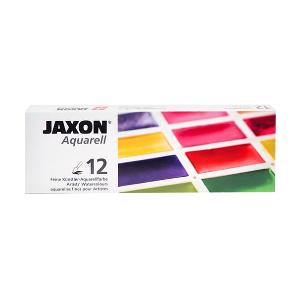 Jaxon Akvareļkrāsu komplekts metāla kastē 12 toņi