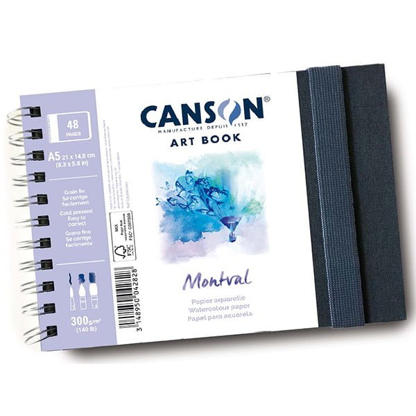 Canson ART BOOK MONTVAL Watercolour pad with spiral-binding A5, 300g/m², 48 sheets