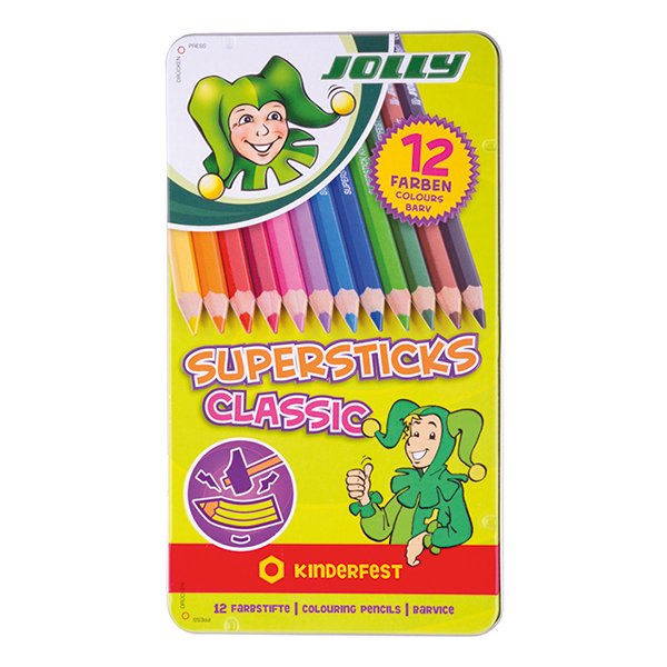 JOLLY Superstick Classic krāsaino zīmuļu komplekts, 12 toņi