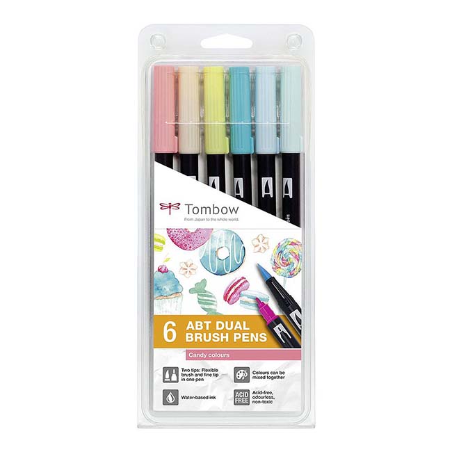 Tombow ABT water-based Dual Brush Pen set “Candy”