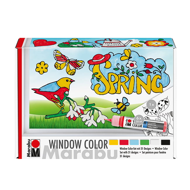 Marabu FUN&FANCY peel-off window color set 6x25ml “Spring time”