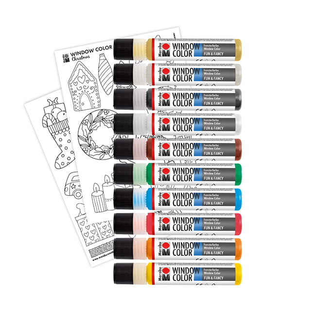 Marabu FUN&FANCY peel-off window color set 10x25ml “Christmas”