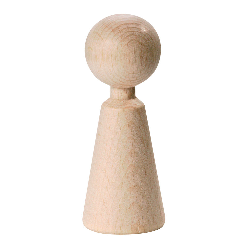 Wooden coned figure for doll making, 1pc