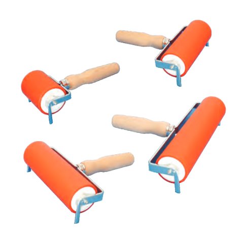Abig Printing ink roll with a wooden handle, different sizes