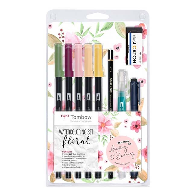 Tombow ABT water-based Dual Brush Pen set “Floral”