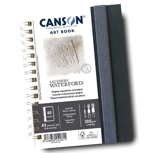 Canson ART BOOK WATERFORD Watercolour pad with cotton paper A5, 300g/m², 40 sheets