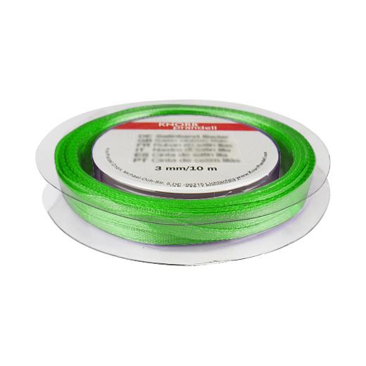 Satīna lente 3mm, 10m - balta