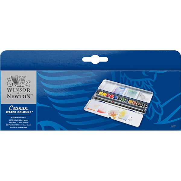 Akvareļkrāsu komplekts Cotman Blue Box 12x pus-kubiņi