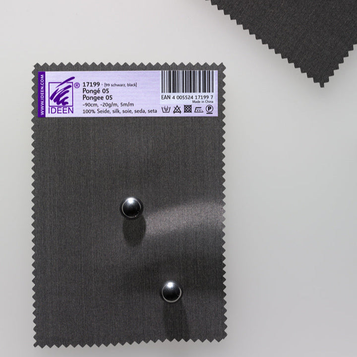 Black Silk Fabric ponge 05, 90cm