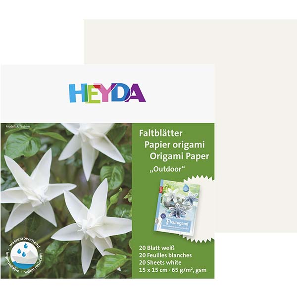 Origami paper 65 g/m², 15x15 cm, 20 pcs. - WHITE