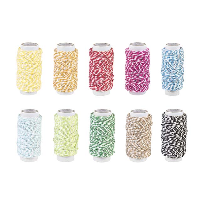 Decorative two-color cotton cord 20m Ø 1mm