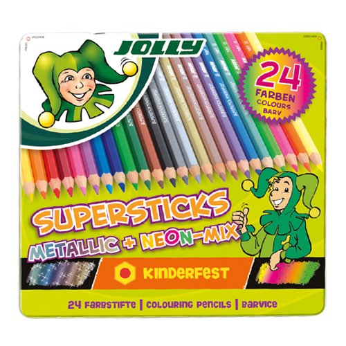 Jolly MIX Colored pencils set 24 colours metallic+neon