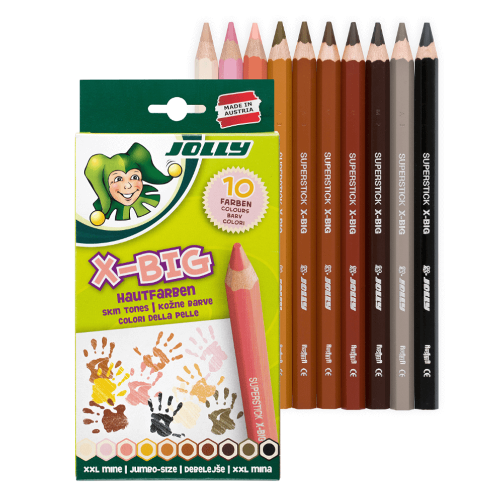 Jolly X-Big zīmuļu komplekts, 10gab skin tones