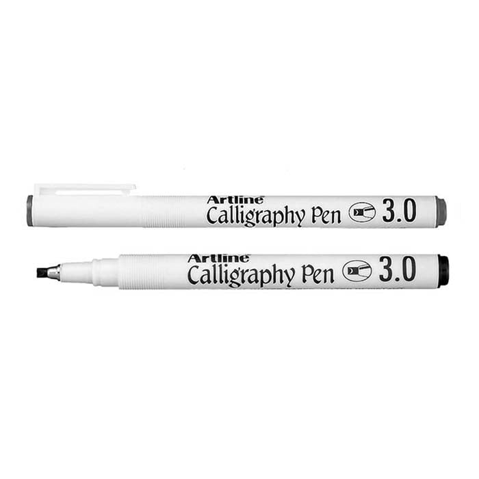 Artline calligraphy pen, black