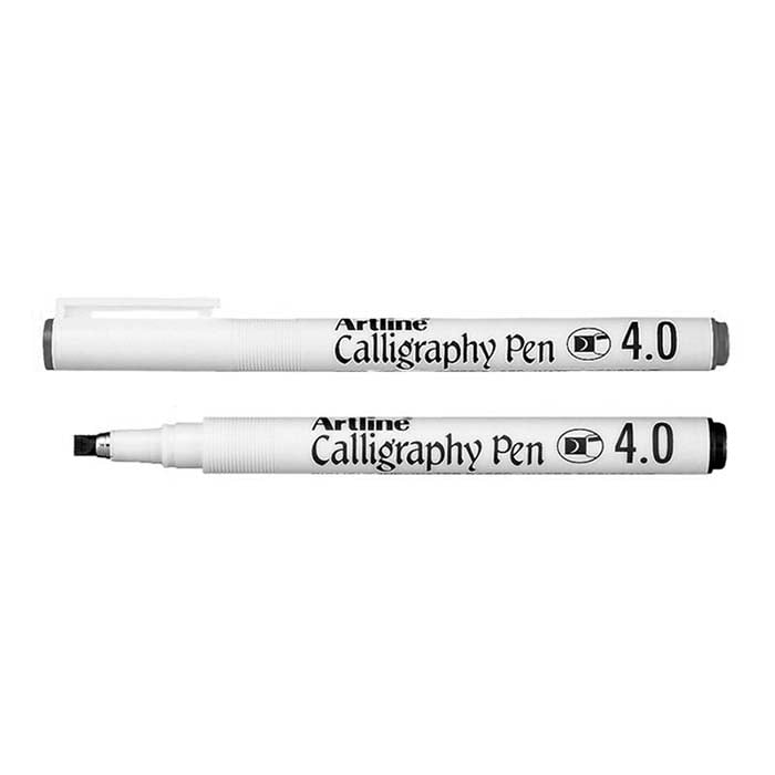 Artline calligraphy pen, black