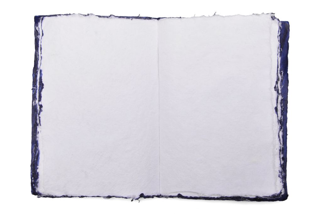 Sketchbook, indigo, 11 × 16 cm, cotton
