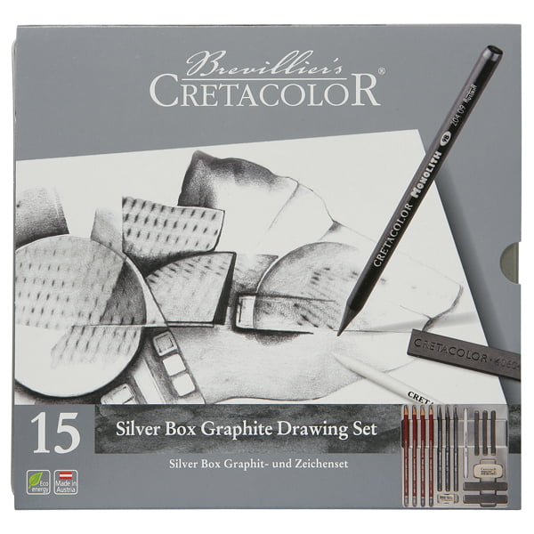 Cretacolor SILVER BOX graphite drawing set 15pcs.
