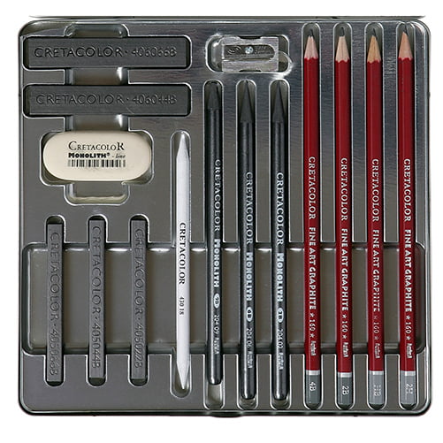 Cretacolor SILVER BOX graphite drawing set 15pcs.