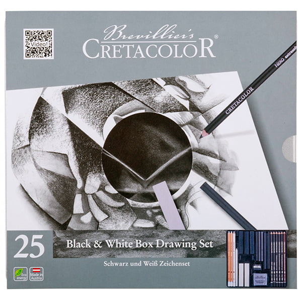 Cretacolor BLACK&WHITE drawing set 25p.c. metal box