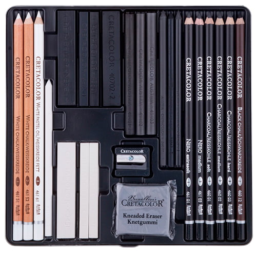 Cretacolor BLACK&WHITE drawing set 25p.c. metal box
