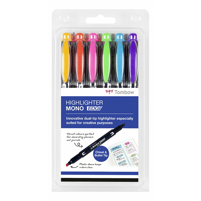 Tombow Mono Edge marķieru komplekts, 6 krāsas