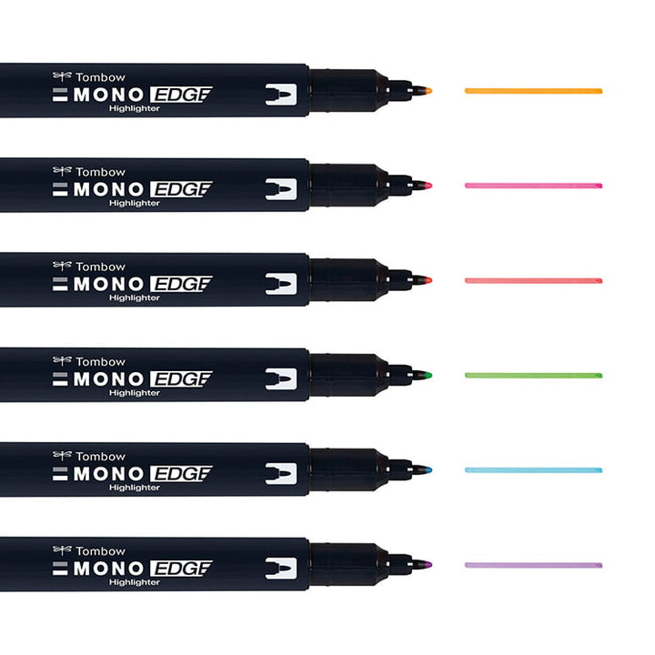 Tombow Mono Edge marķieru komplekts, 6 krāsas