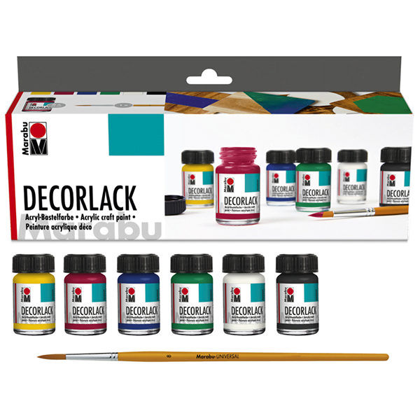 Decorlack komplekts 6x15ml un ota