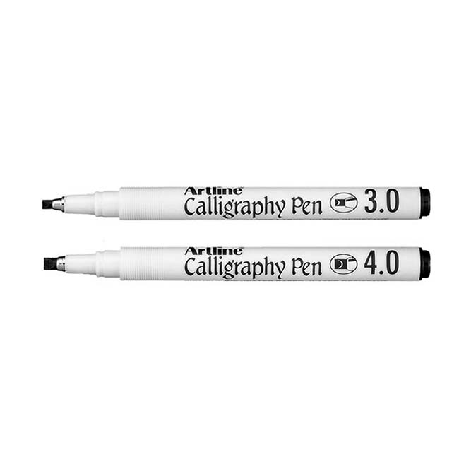 Artline calligraphy pen, black