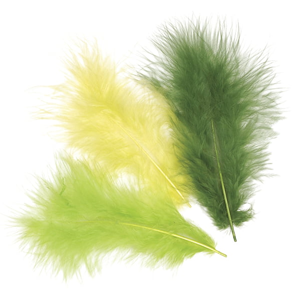 Marabou Spalvas mix 10cm, 15gab, dzeltens-oranžs