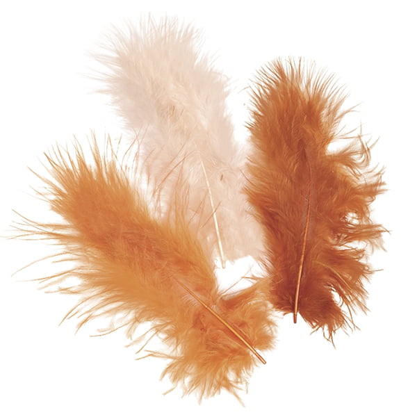 Marabou Spalvas mix 10cm, 15gab, dzeltens-oranžs