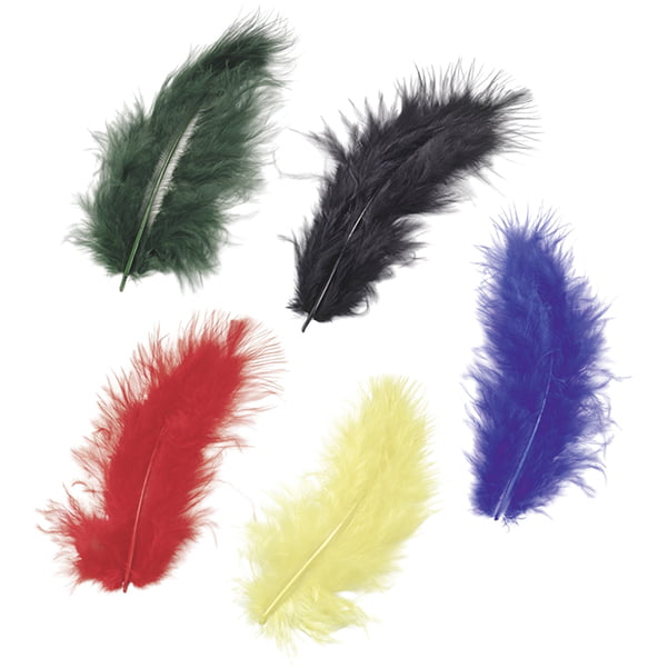 Marabou Spalvas mix 10cm, 15gab, dzeltens-oranžs