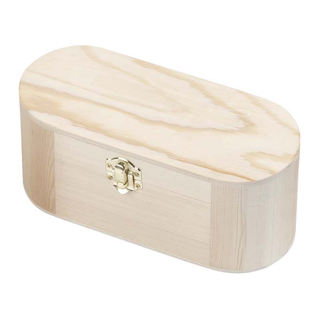 Ovāla koka kaste ar metāla aizdari 20x8,5x8,5cm